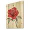 Designart - Vintage Red Rose Flower I - Traditional Print on Natural Pine Wood